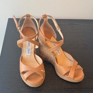 Jimmy Choo Brown Leather Wedges